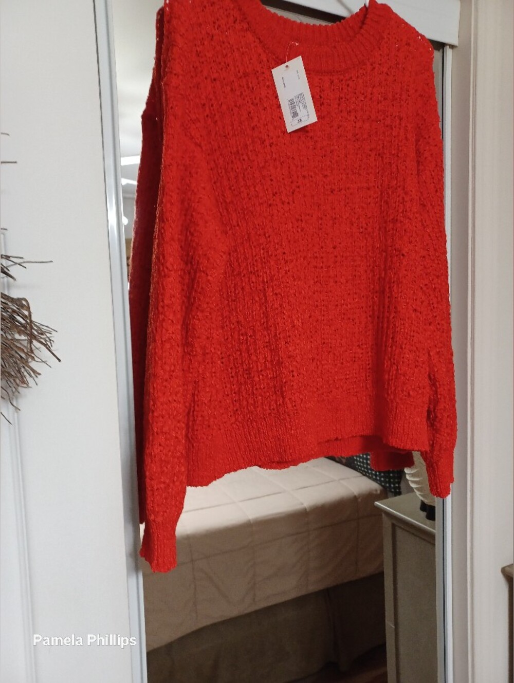 a new day Bright Red Chunky Crewneck Sweater